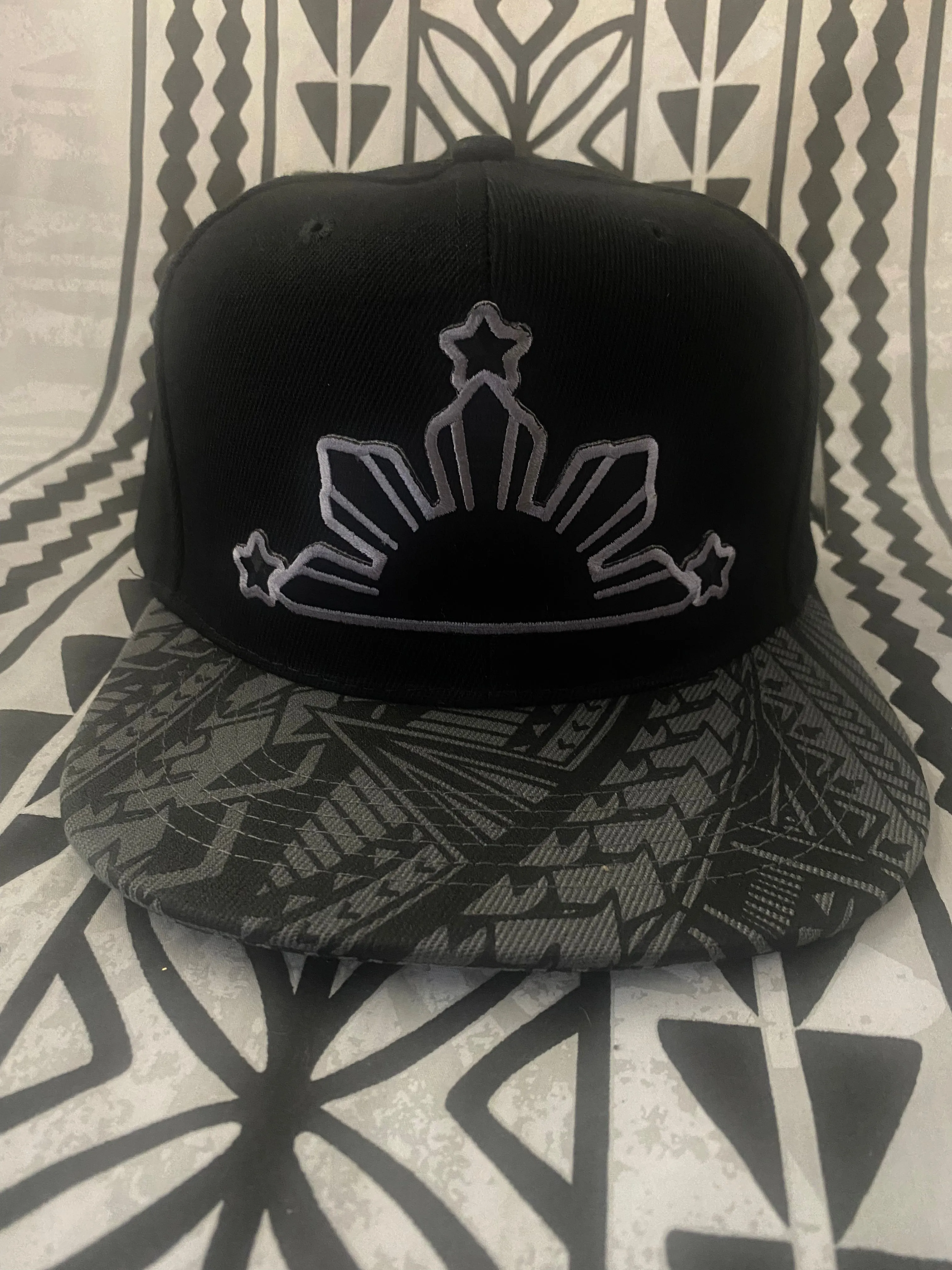 3 STARS AND SUN Filipino GRAY Tribal Brims