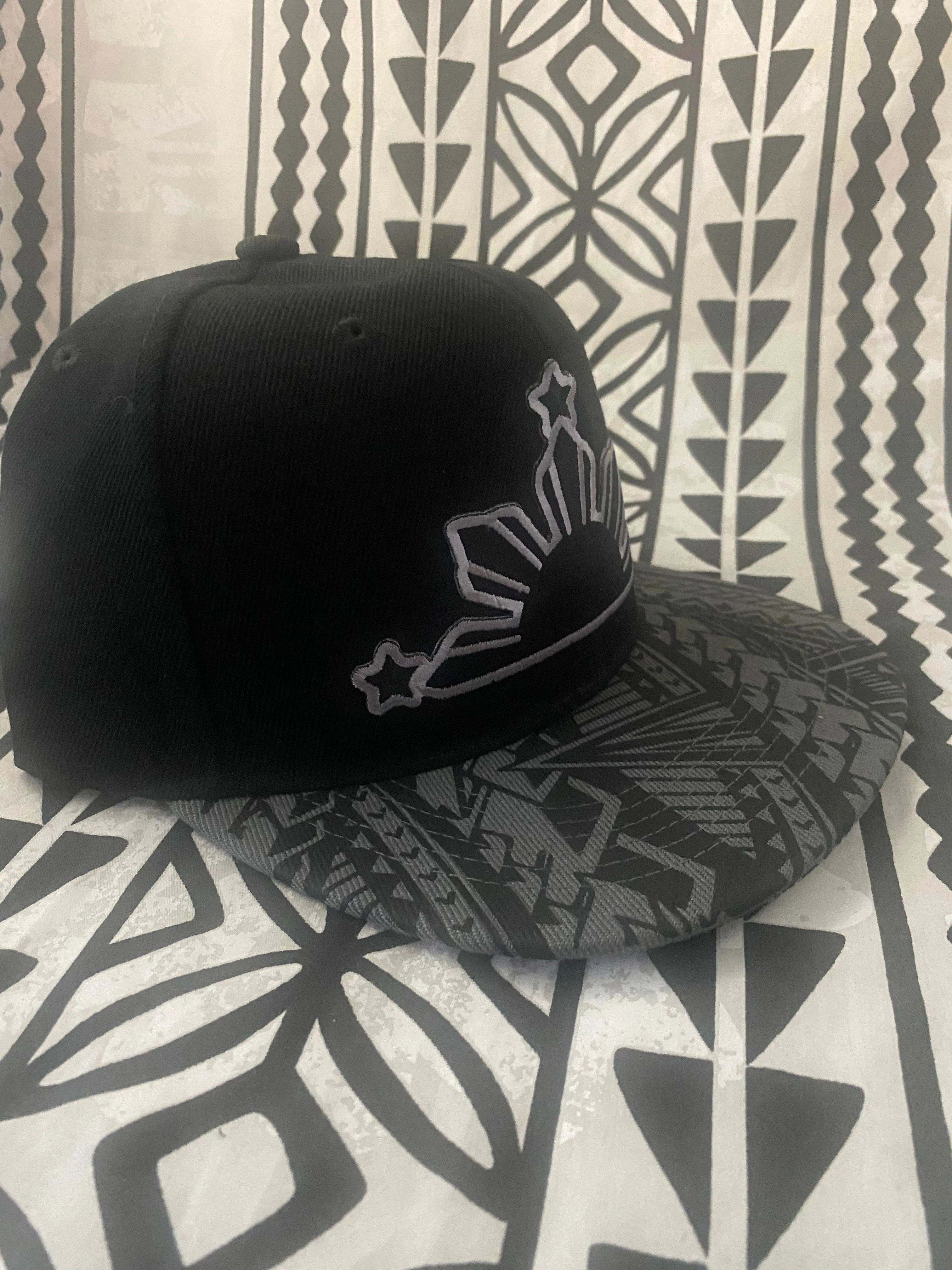 3 STARS AND SUN Filipino GRAY Tribal Brims