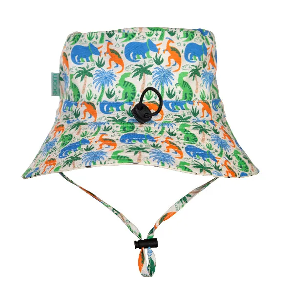 ACORN Prehistoric Wide Brim Bucket Hat - Natural/Blue/Orange
