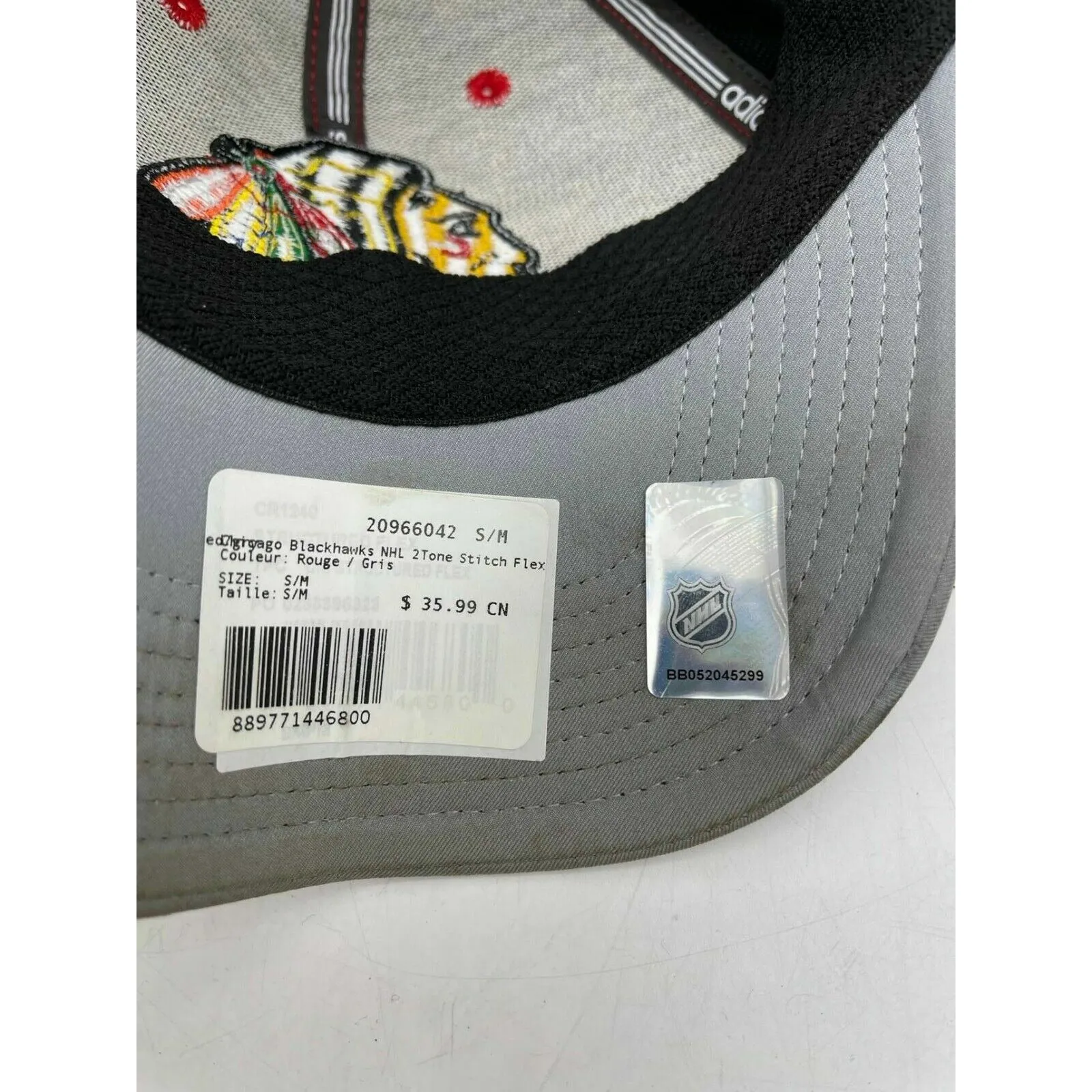 adidas Chicago Blackhawks NHL Team Authentic Pro Flex Fit Hat/Cap S/M