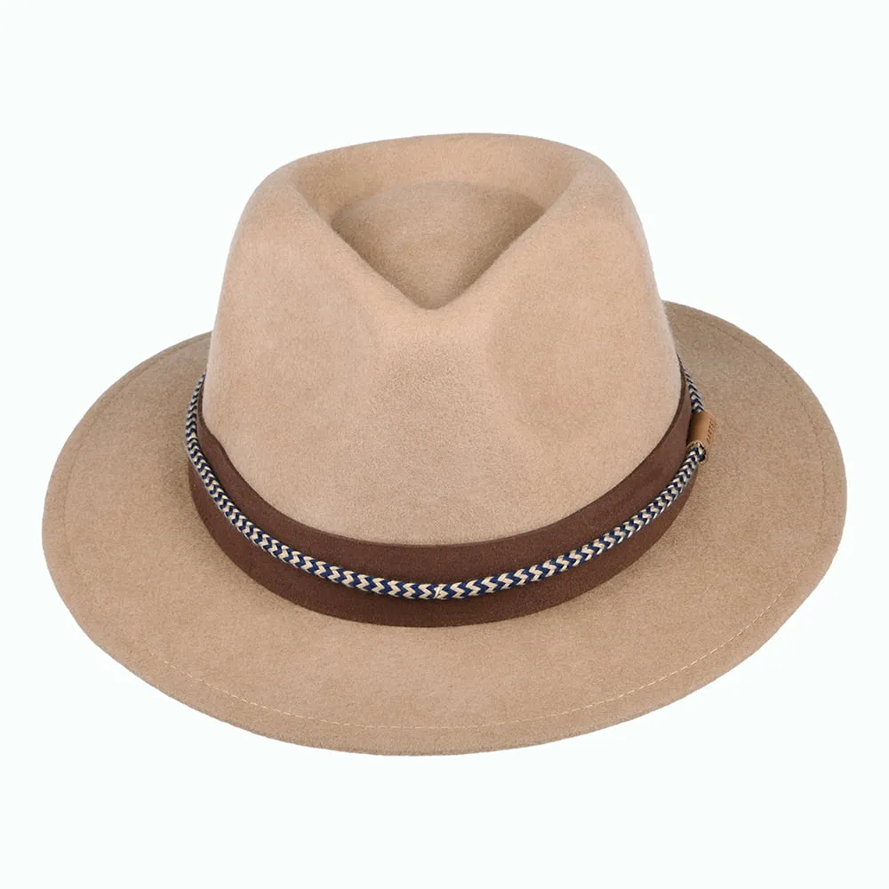 Barts Hats Taxas Wool Felt Fedora Hat - Brown