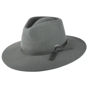 Brixton Hats Joanna Wool Felt Packable Fedora Hat - Dark Grey