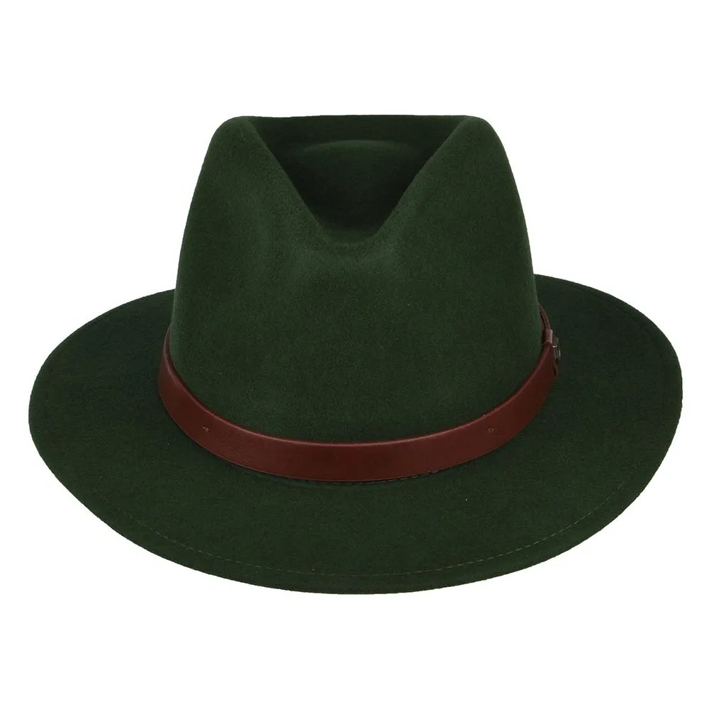 Brixton Hats Messer Wool Felt Fedora Hat - Forest