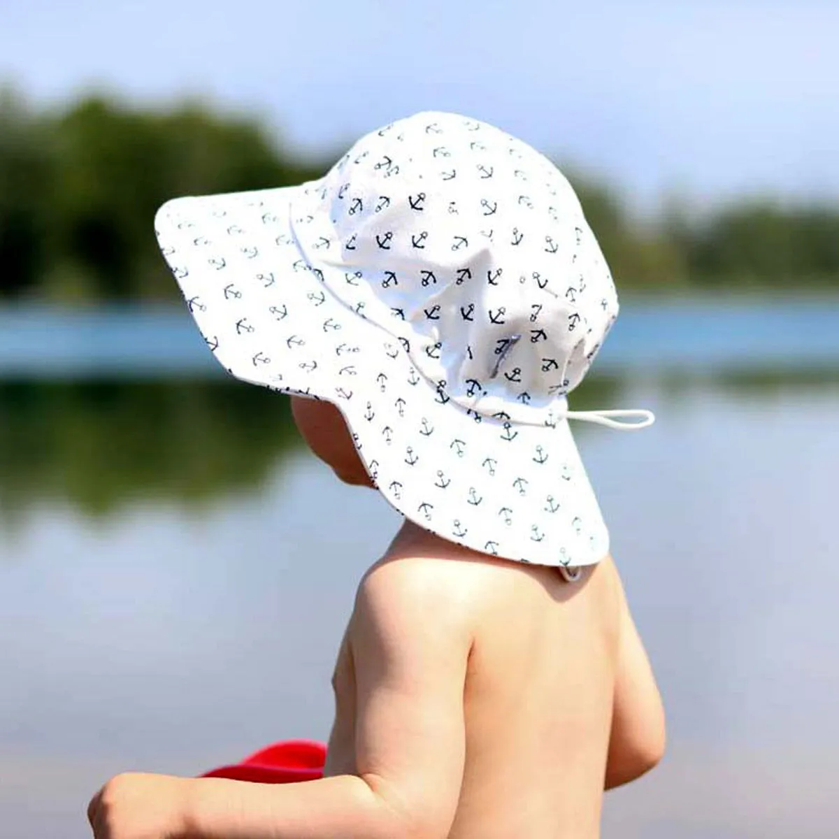 Bucket Cotton Sun Hat, 50  UPF, Adjustable – Anchor