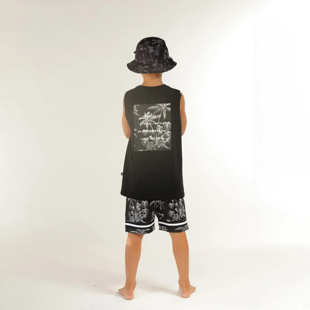 BUCKET HAT - Black Palms
