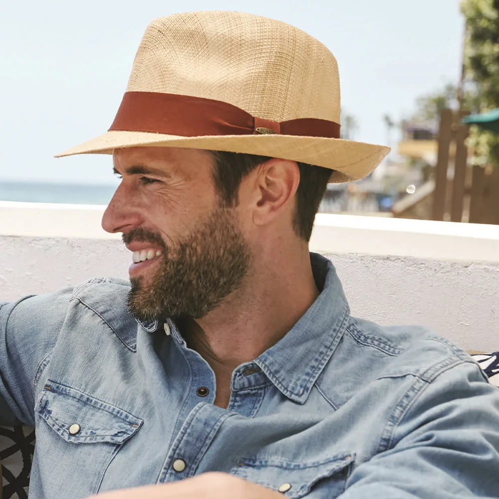Cavalier - Scala Unisex Natural Matte Raffia Straw Fedora Hat