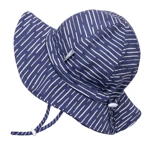 Cotton Floppy Sun Hat, 50  UPF, Adjustable – Navy Waves