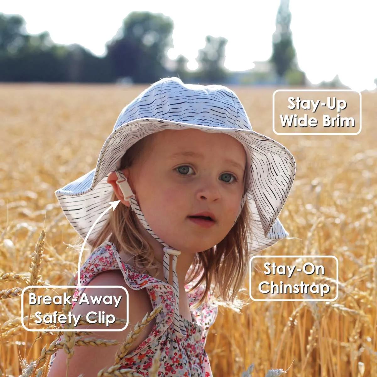 Cotton Floppy Sun Hat, 50  UPF, Adjustable – White Eyelet