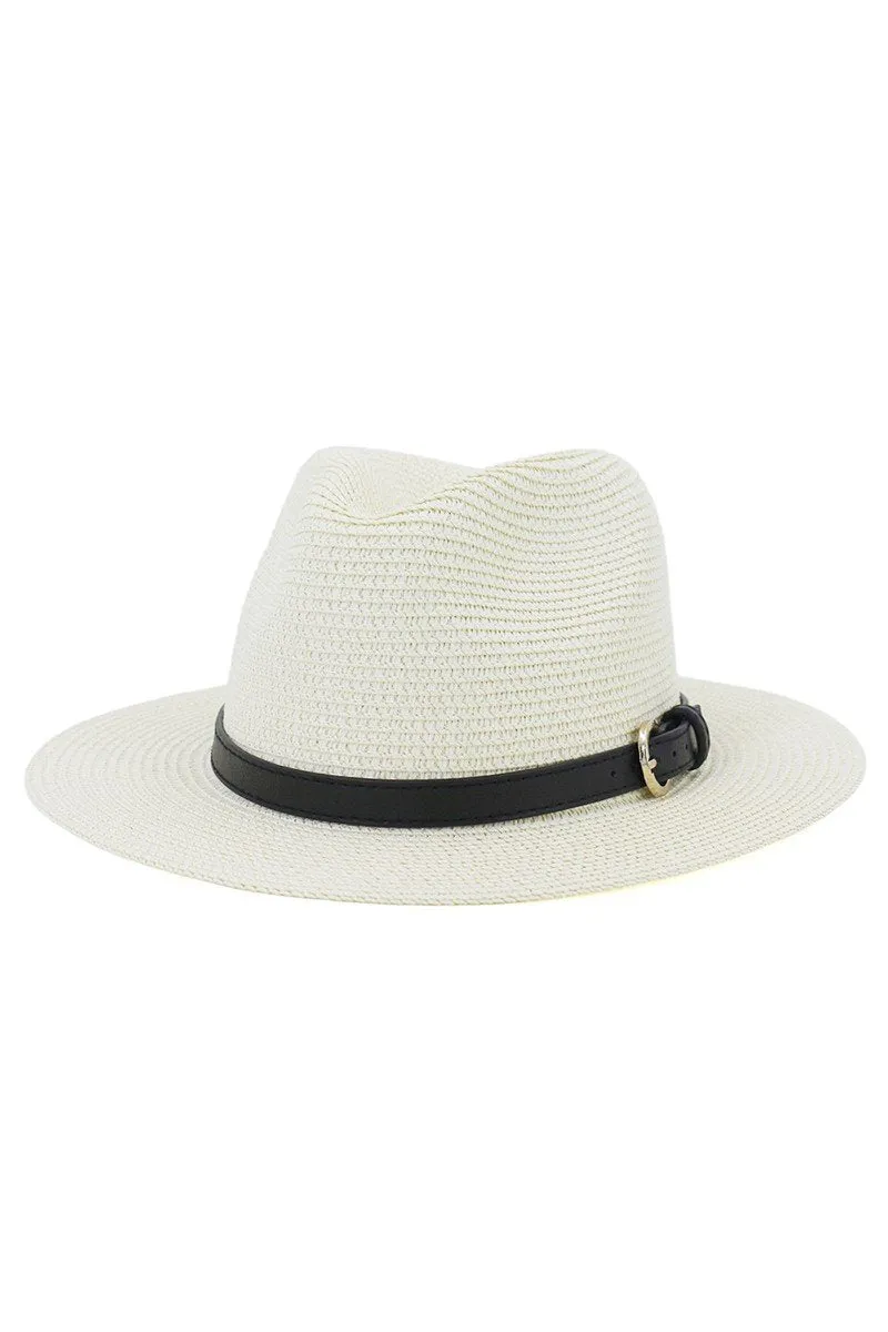 DANDY BUCKLE BELT WIDE BRIM SUMMER PANAMA HAT