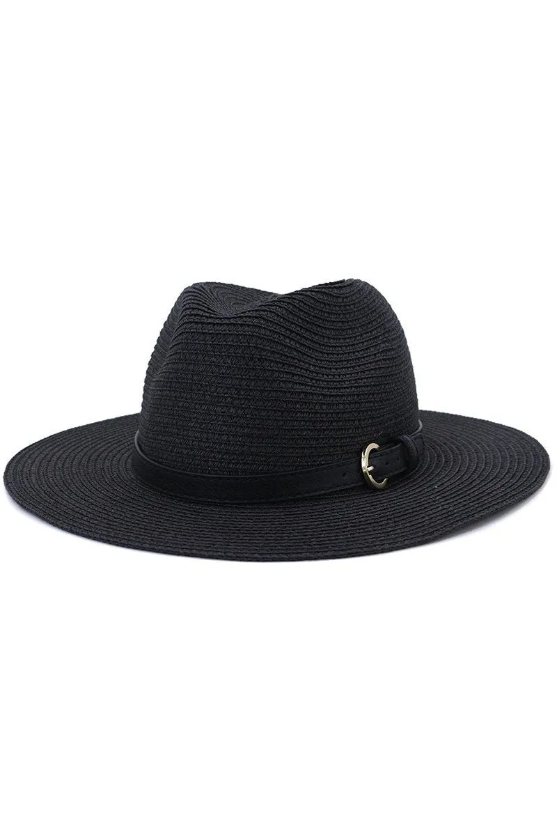 DANDY BUCKLE BELT WIDE BRIM SUMMER PANAMA HAT