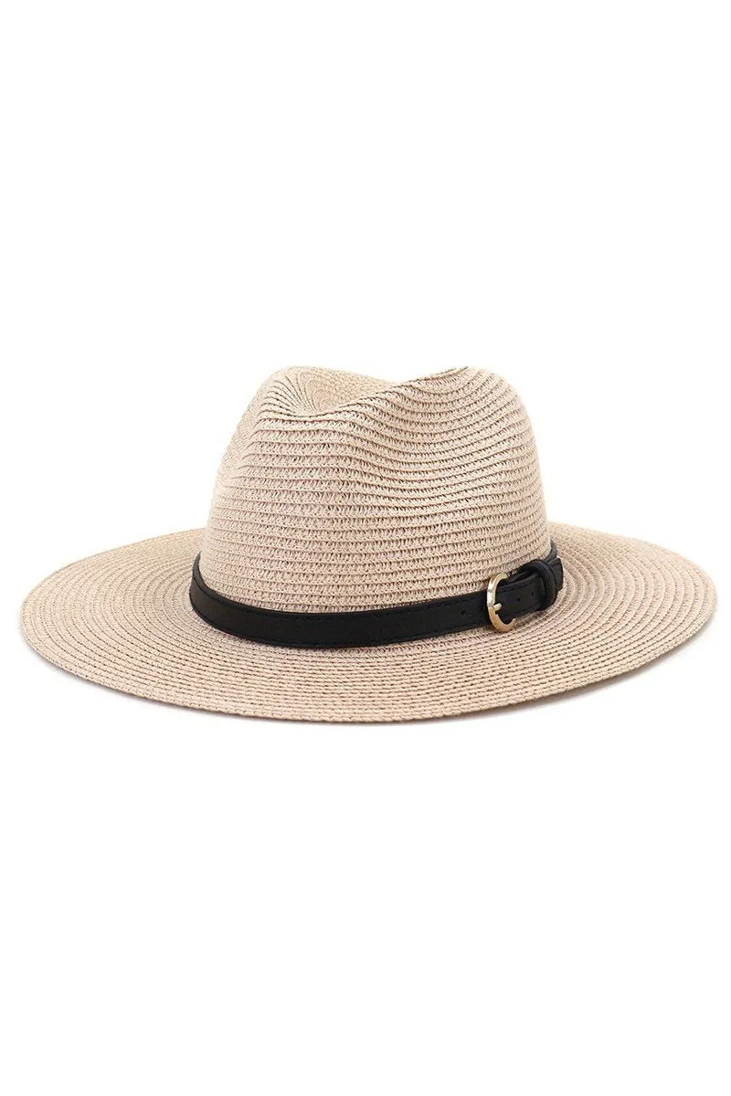 DANDY BUCKLE BELT WIDE BRIM SUMMER PANAMA HAT