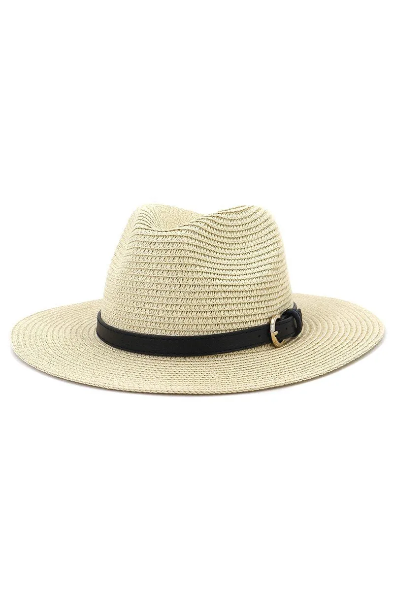 DANDY BUCKLE BELT WIDE BRIM SUMMER PANAMA HAT