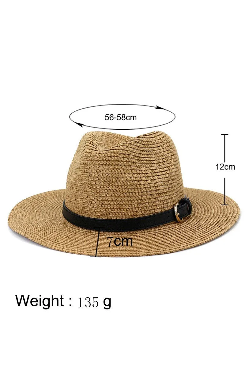 DANDY BUCKLE BELT WIDE BRIM SUMMER PANAMA HAT