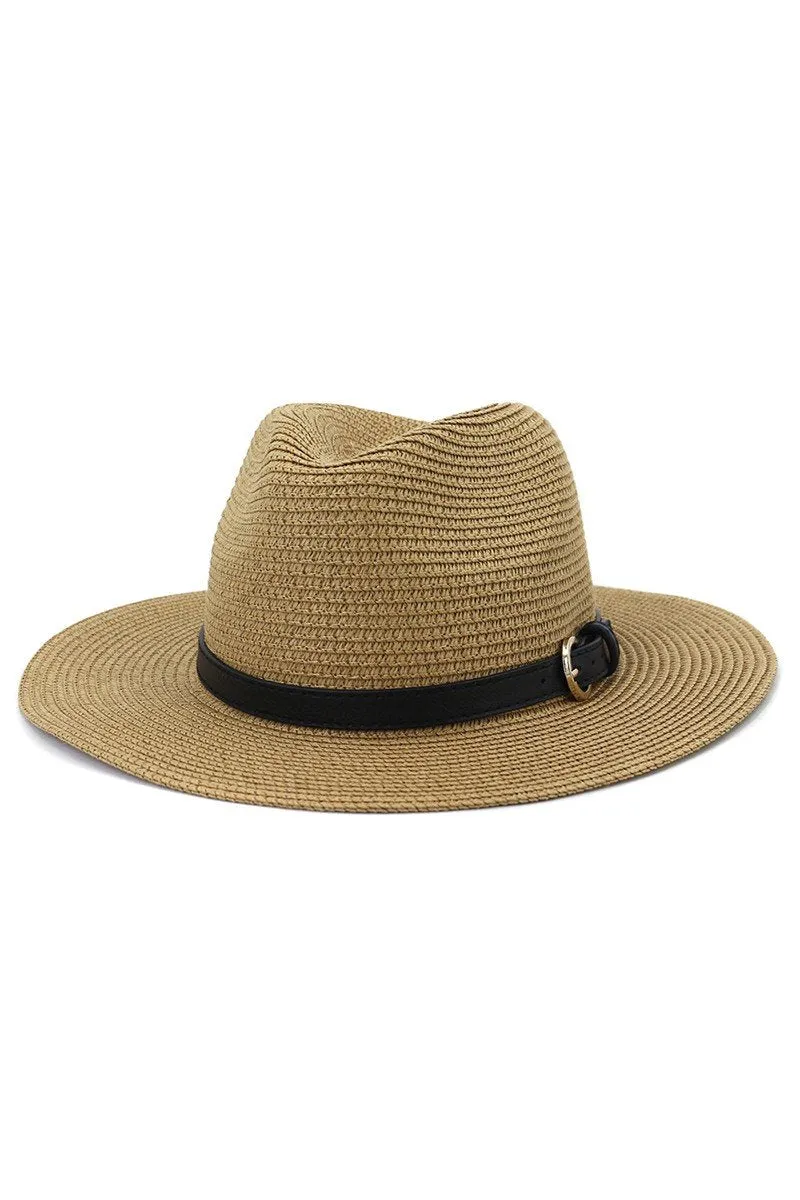 DANDY BUCKLE BELT WIDE BRIM SUMMER PANAMA HAT