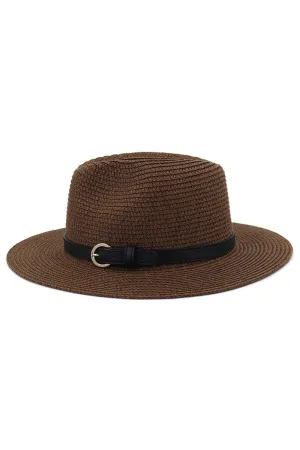 DANDY BUCKLE BELT WIDE BRIM SUMMER PANAMA HAT