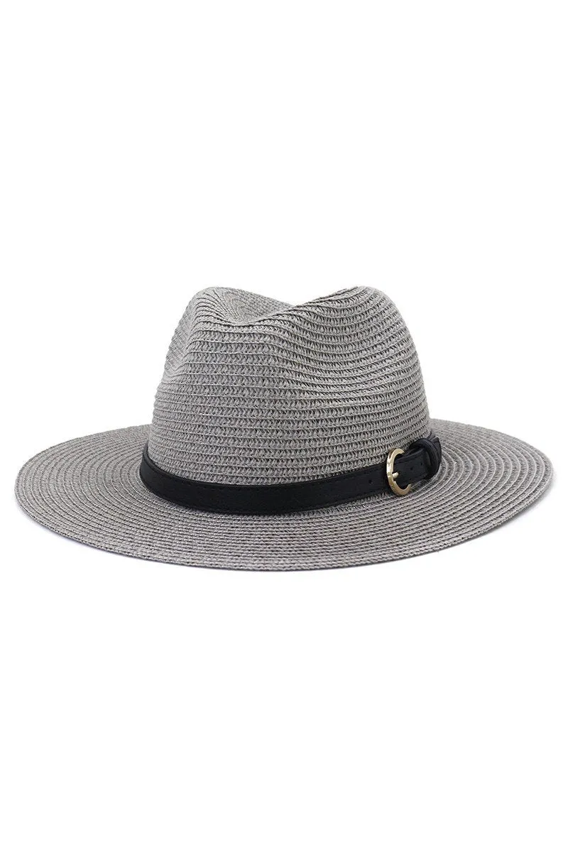 DANDY BUCKLE BELT WIDE BRIM SUMMER PANAMA HAT