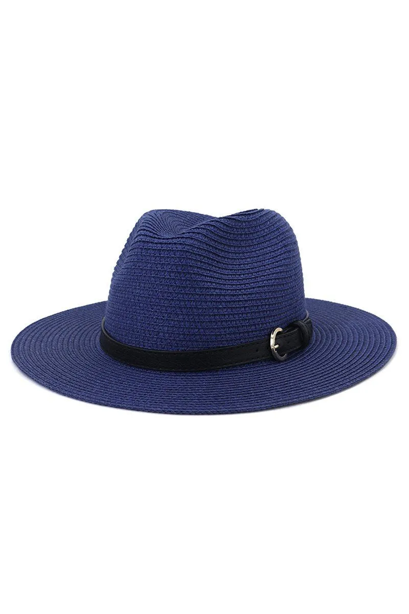 DANDY BUCKLE BELT WIDE BRIM SUMMER PANAMA HAT