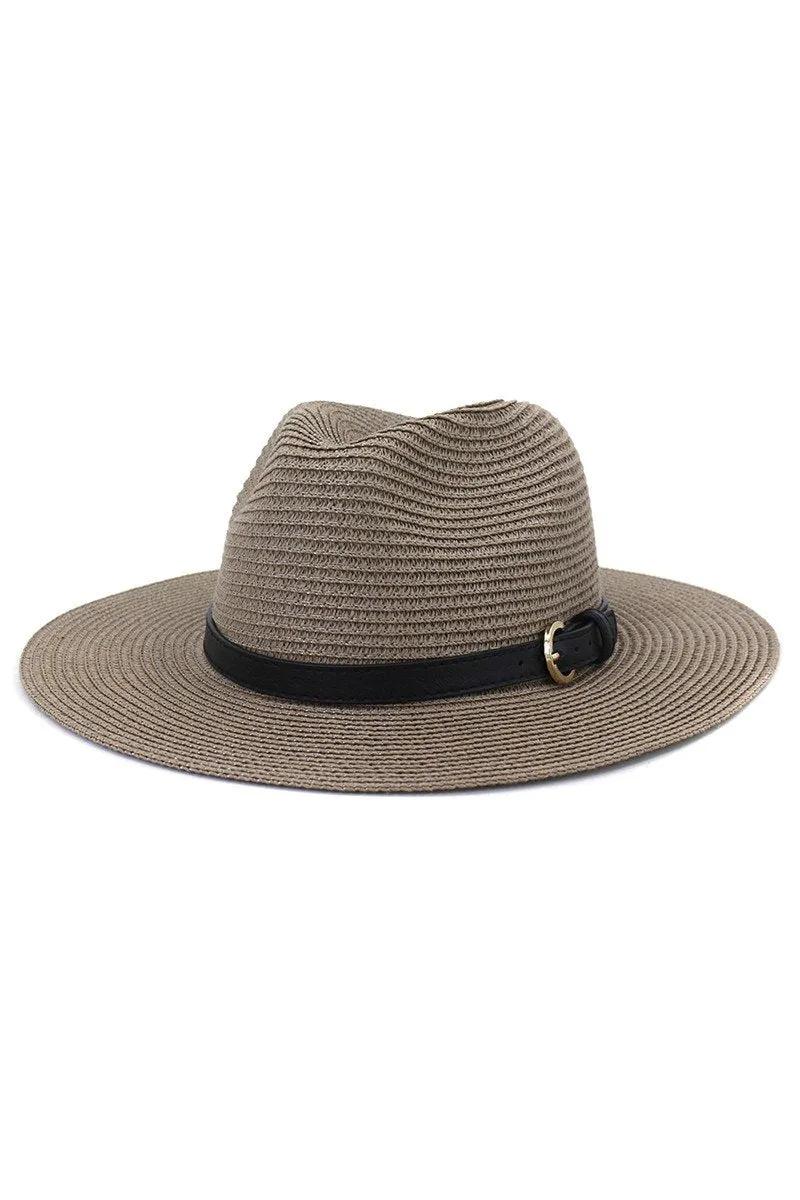 DANDY BUCKLE BELT WIDE BRIM SUMMER PANAMA HAT