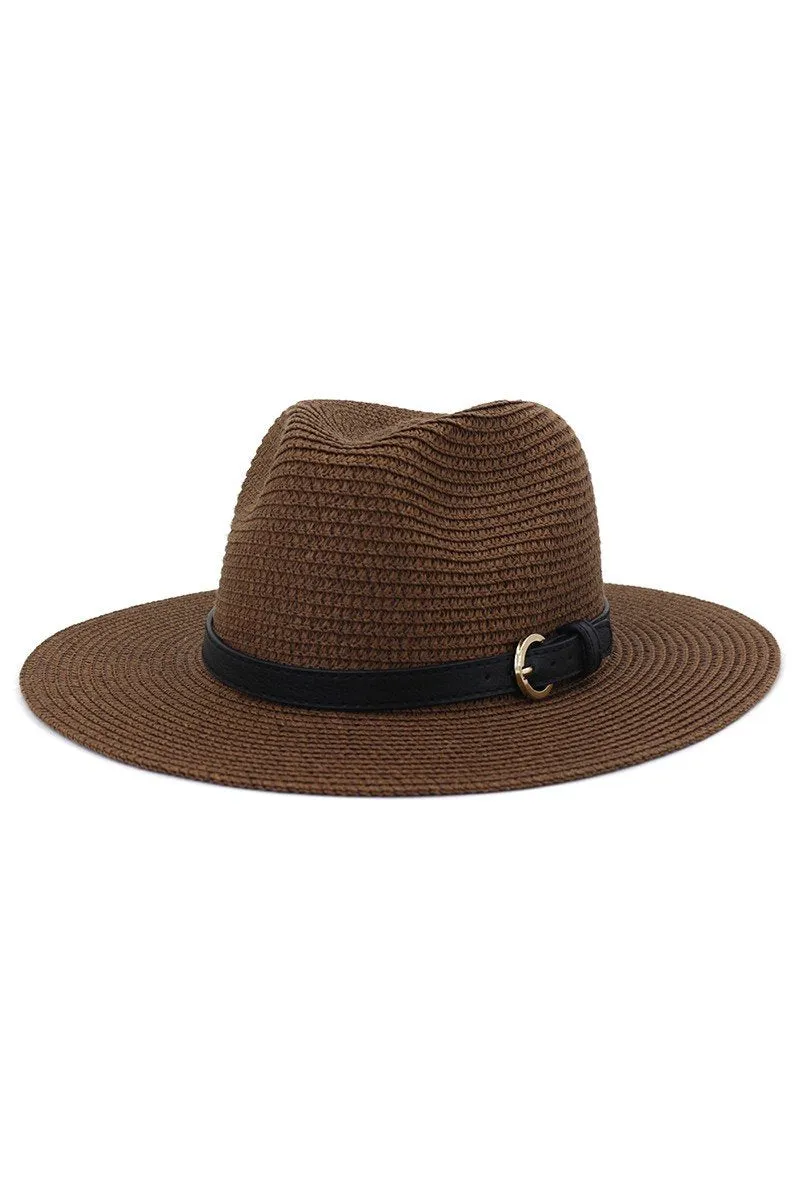 DANDY BUCKLE BELT WIDE BRIM SUMMER PANAMA HAT