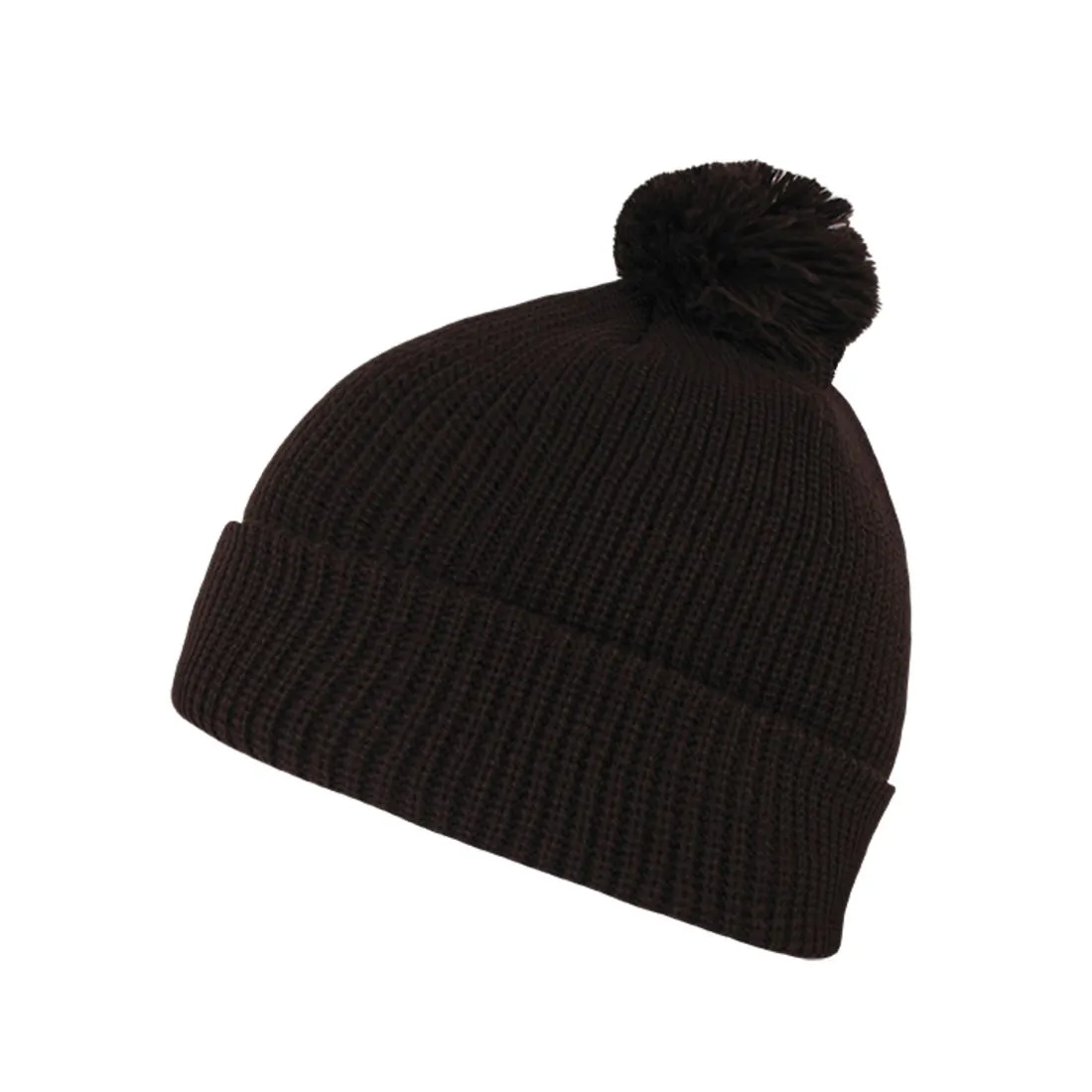Decky 686 Pom Pom Knit Beanies Hats Long Cuffed Soft Warm Winter Ski Caps