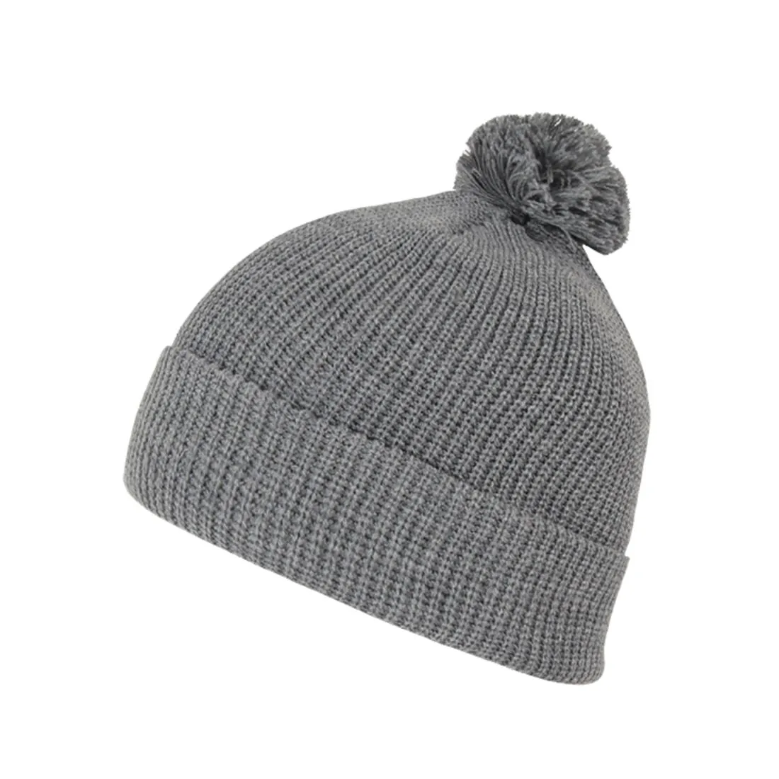 Decky 686 Pom Pom Knit Beanies Hats Long Cuffed Soft Warm Winter Ski Caps
