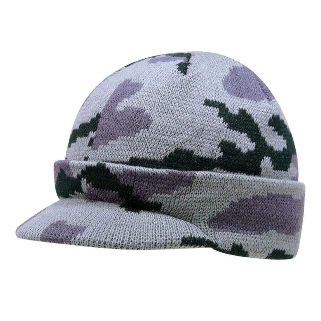 Decky 8034 Camo Hybricap Knit Beanies Hats Winter Warm Cuffed Ski Caps