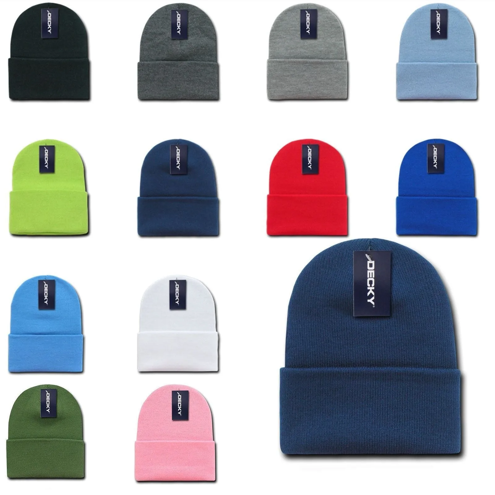 Decky Warm Winter Classic Beanies Cuffed Knit Ski Snowboard Skull Caps Hats Snug