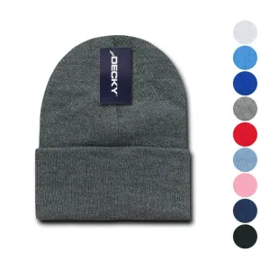 Decky Warm Winter Classic Beanies Cuffed Knit Ski Snowboard Skull Caps Hats Snug