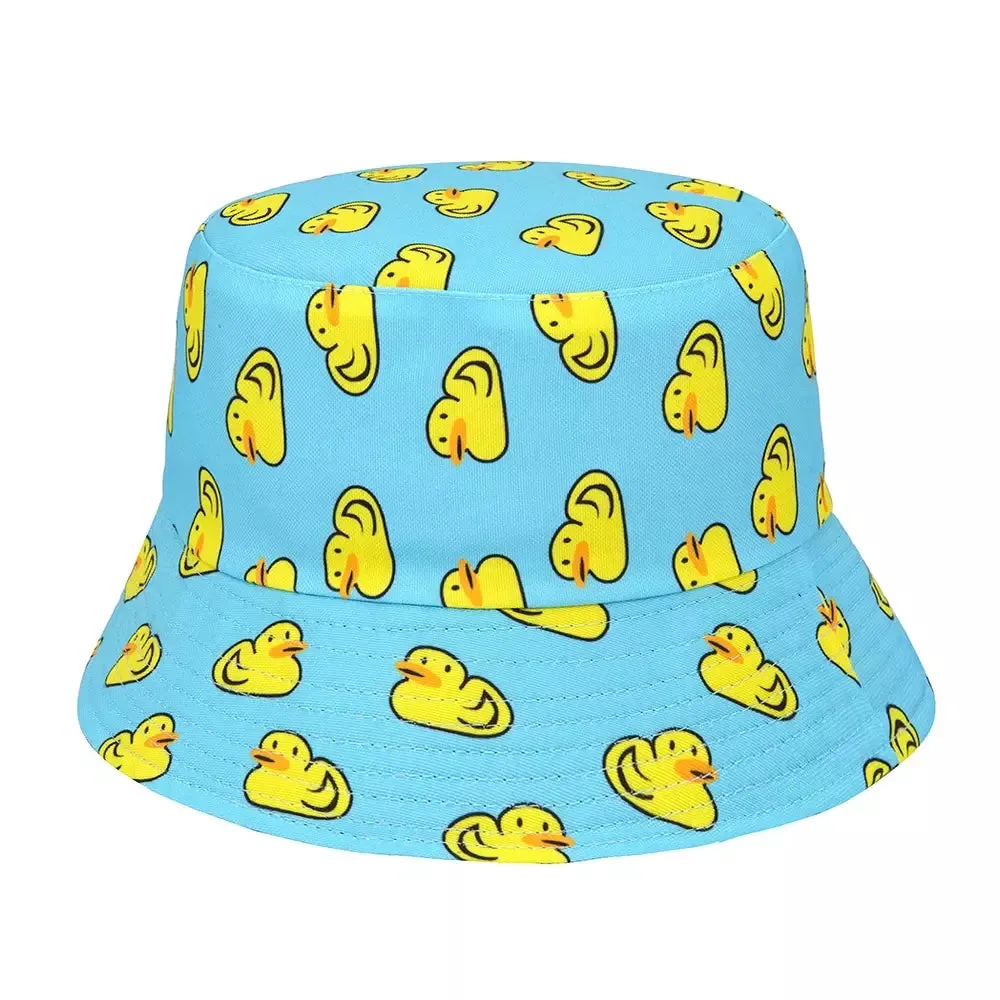 Duck Cartoon Reversible Bucket Hat