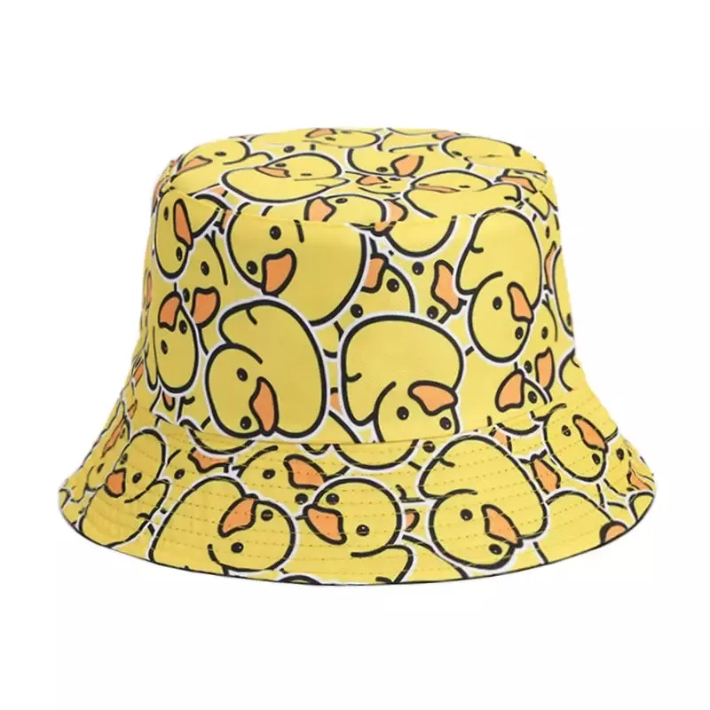Duck Cartoon Reversible Bucket Hat