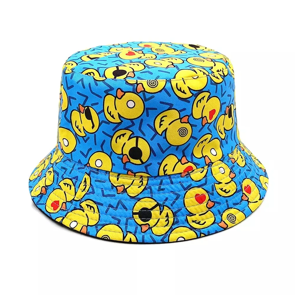 Duck Cartoon Reversible Bucket Hat