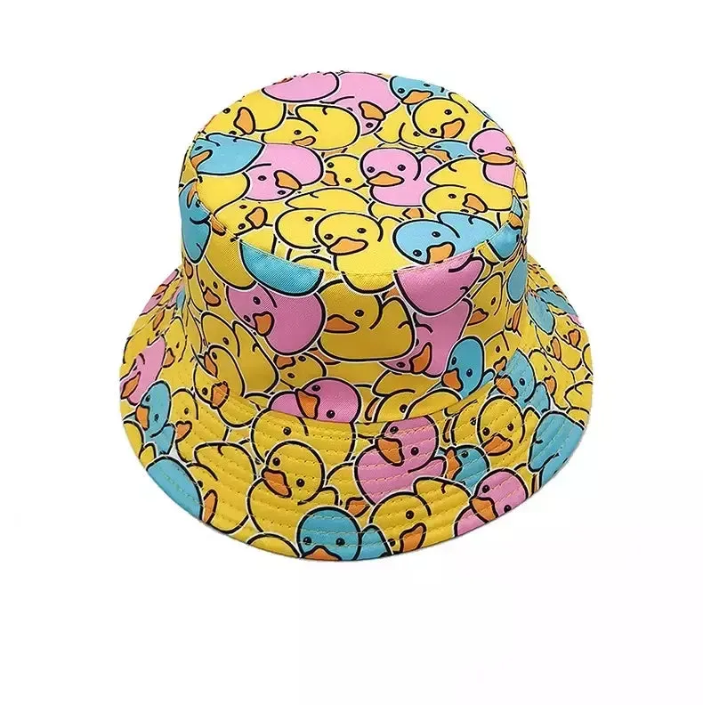 Duck Cartoon Reversible Bucket Hat