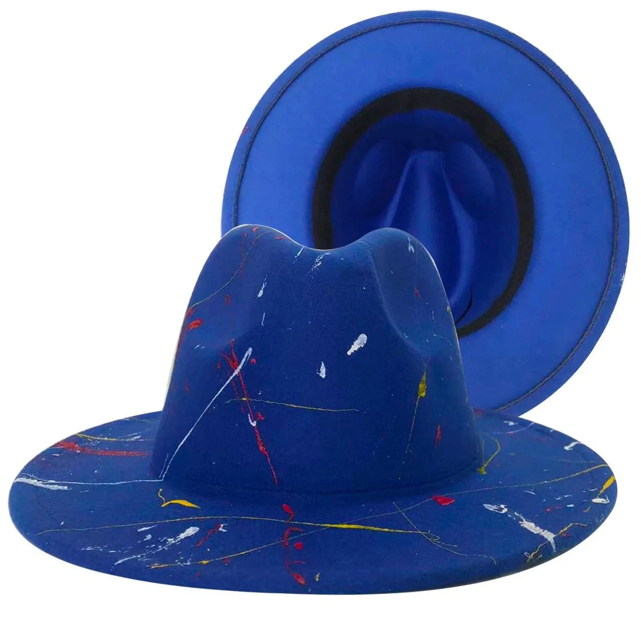 Fedora Wide Brim Tie Dye and Marble Hats