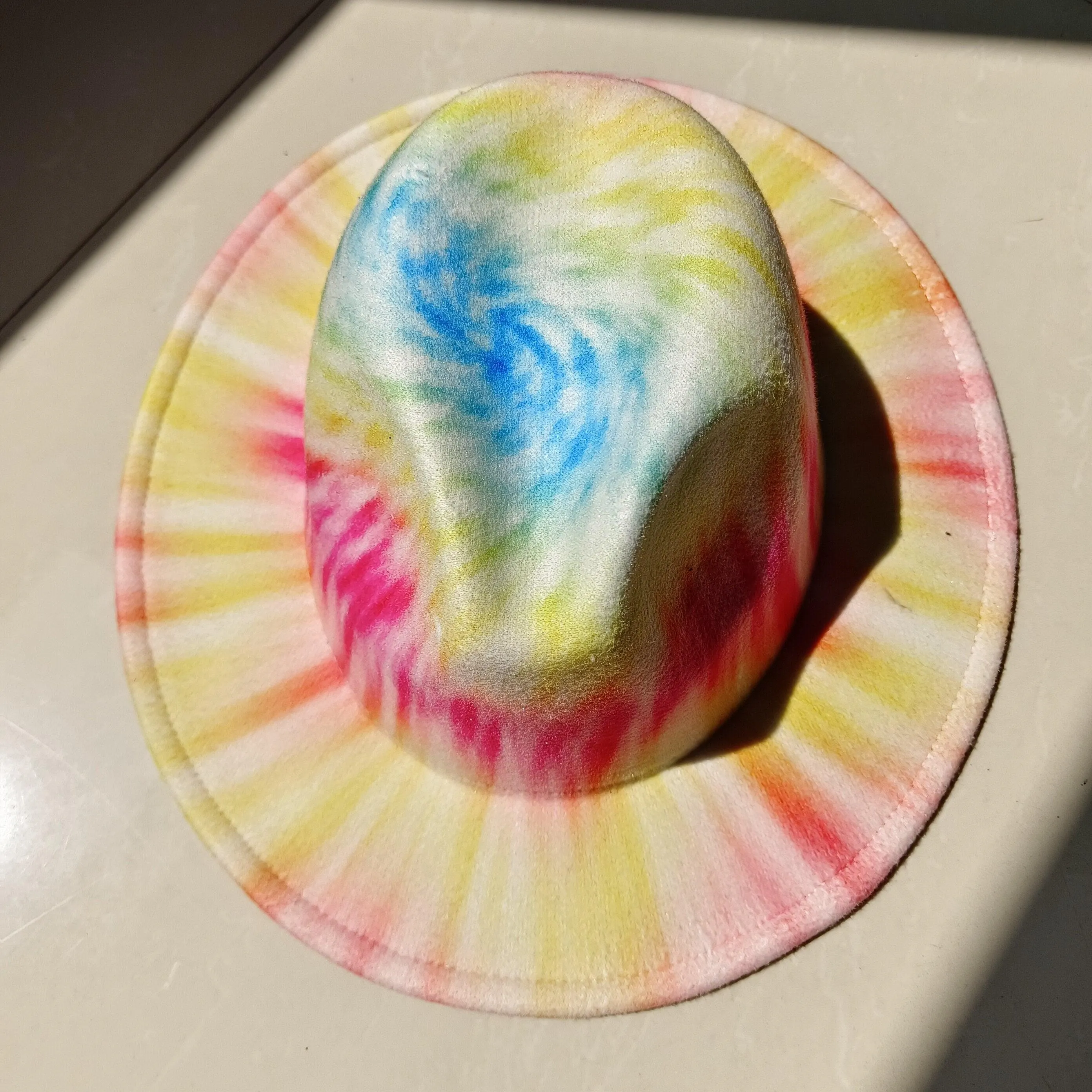 Fedora Wide Brim Tie Dye and Marble Hats