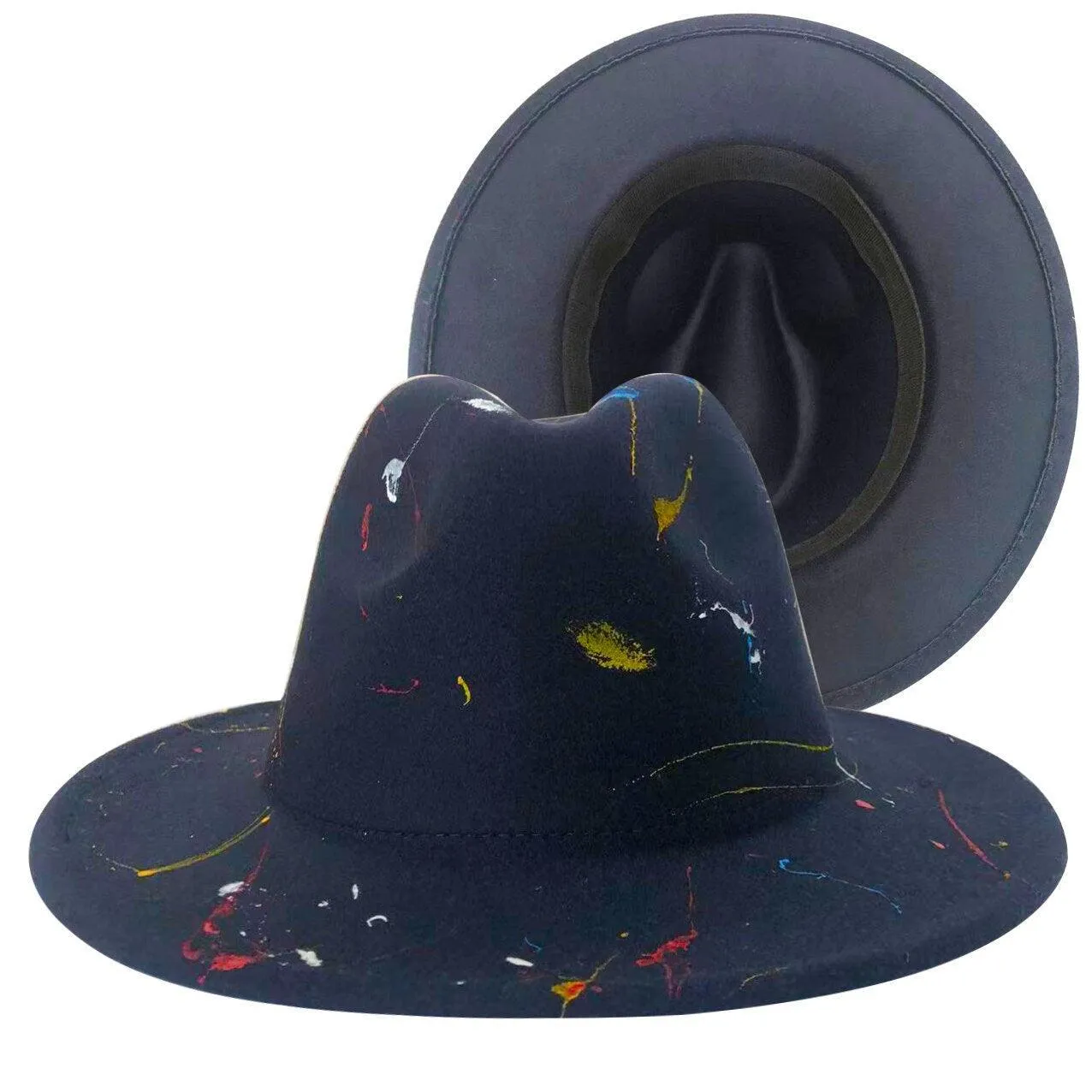 Fedora Wide Brim Tie Dye and Marble Hats