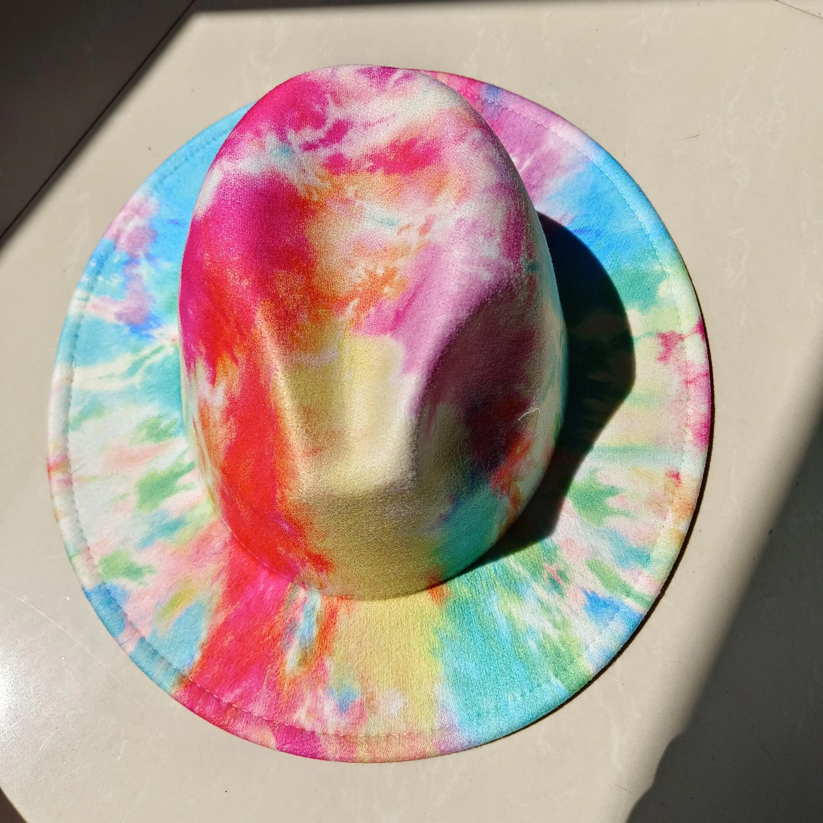 Fedora Wide Brim Tie Dye and Marble Hats