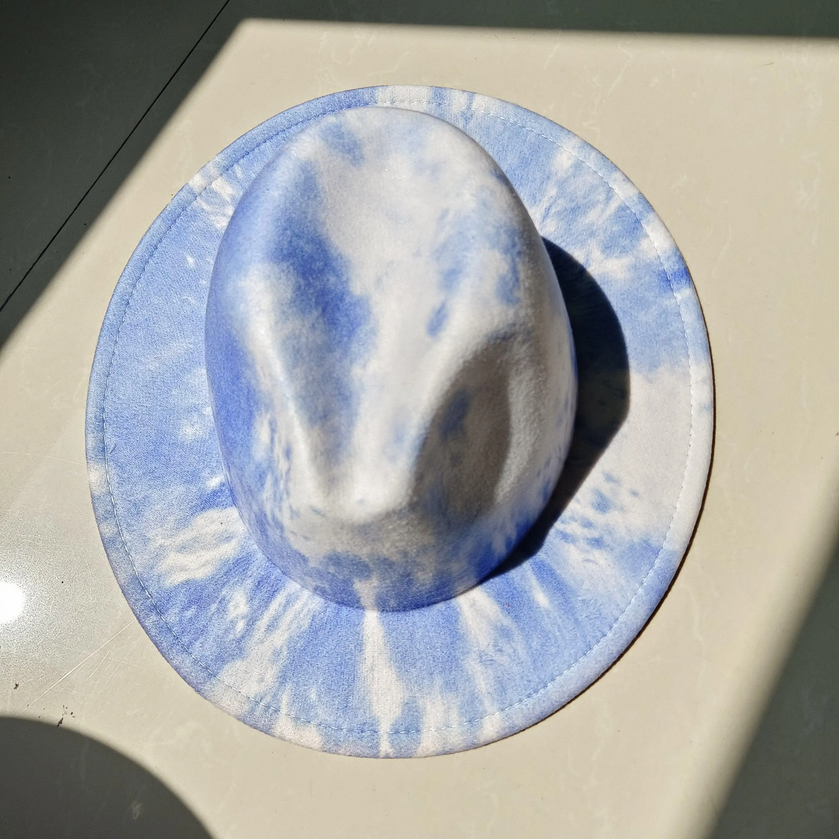 Fedora Wide Brim Tie Dye and Marble Hats