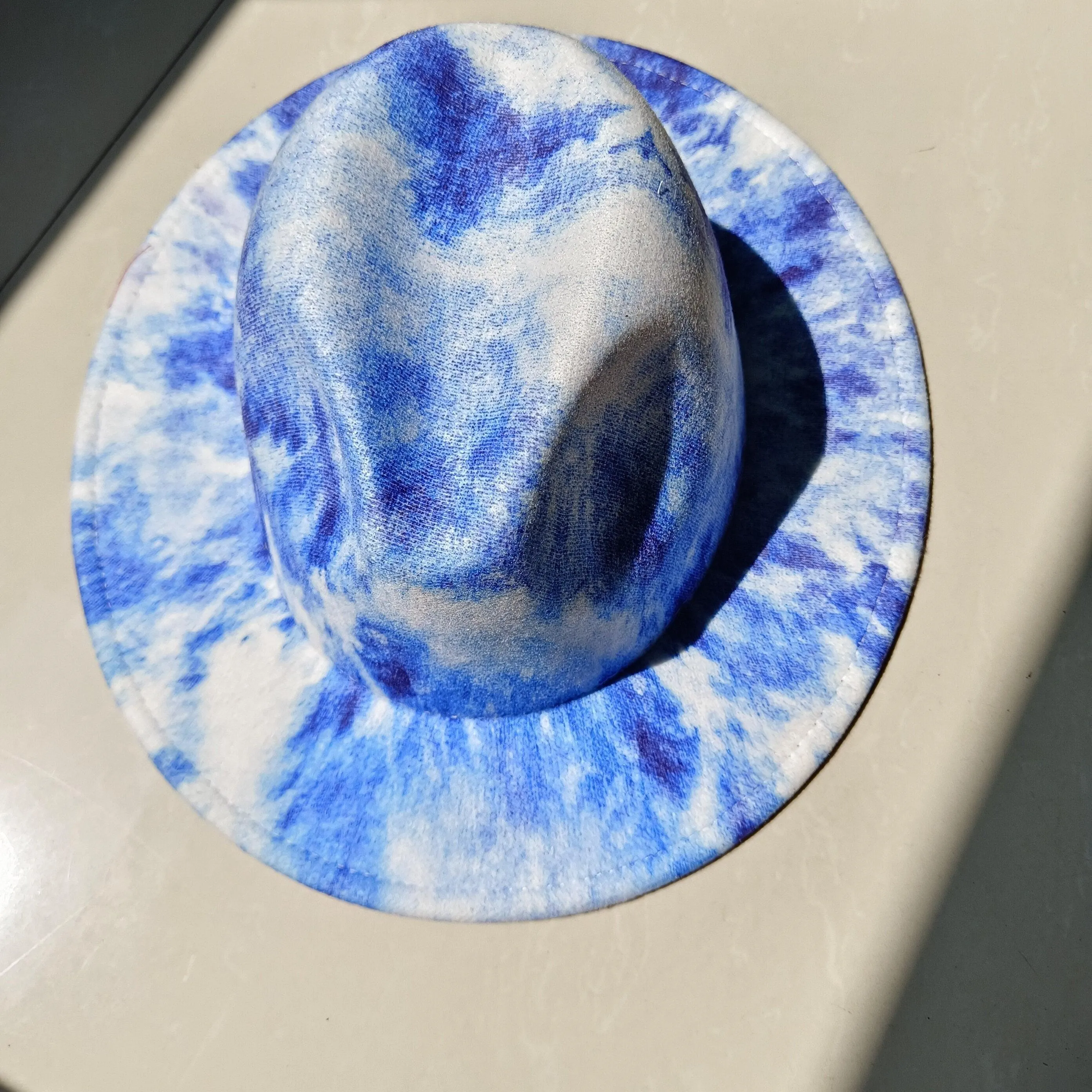 Fedora Wide Brim Tie Dye and Marble Hats