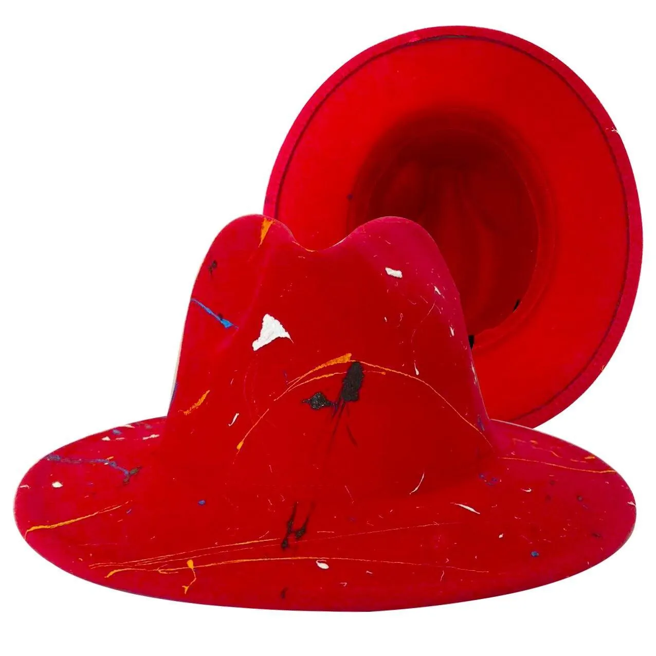Fedora Wide Brim Tie Dye and Marble Hats