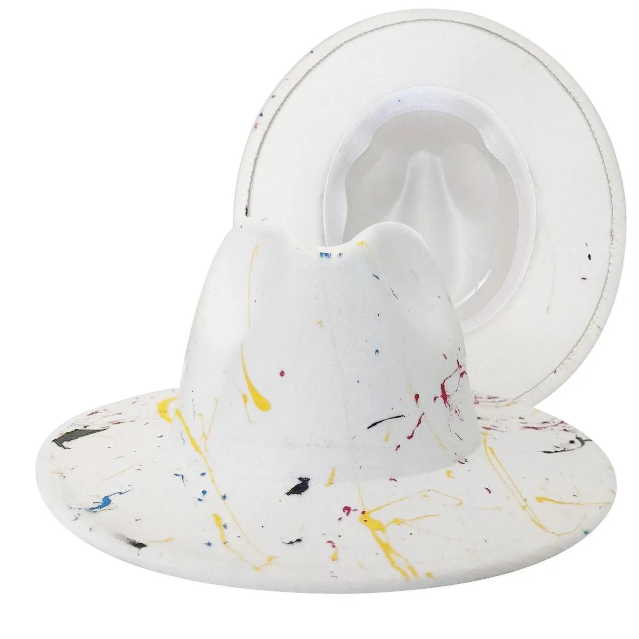 Fedora Wide Brim Tie Dye and Marble Hats