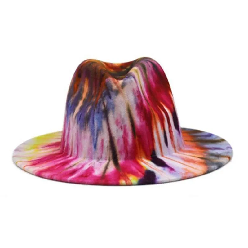 Fedora Wide Brim Tie Dye and Marble Hats