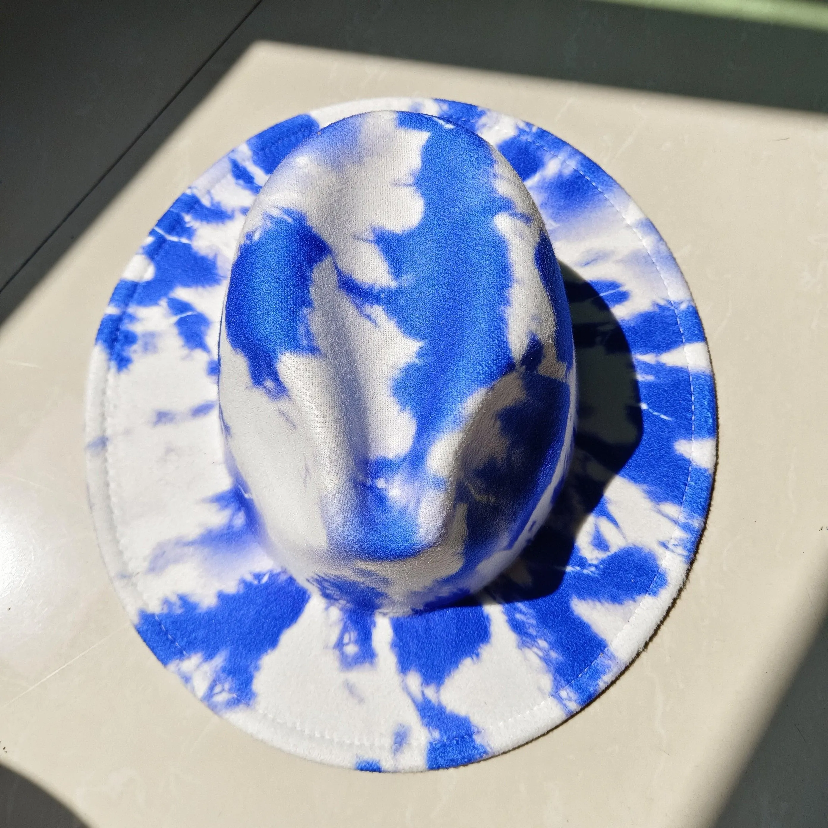 Fedora Wide Brim Tie Dye and Marble Hats