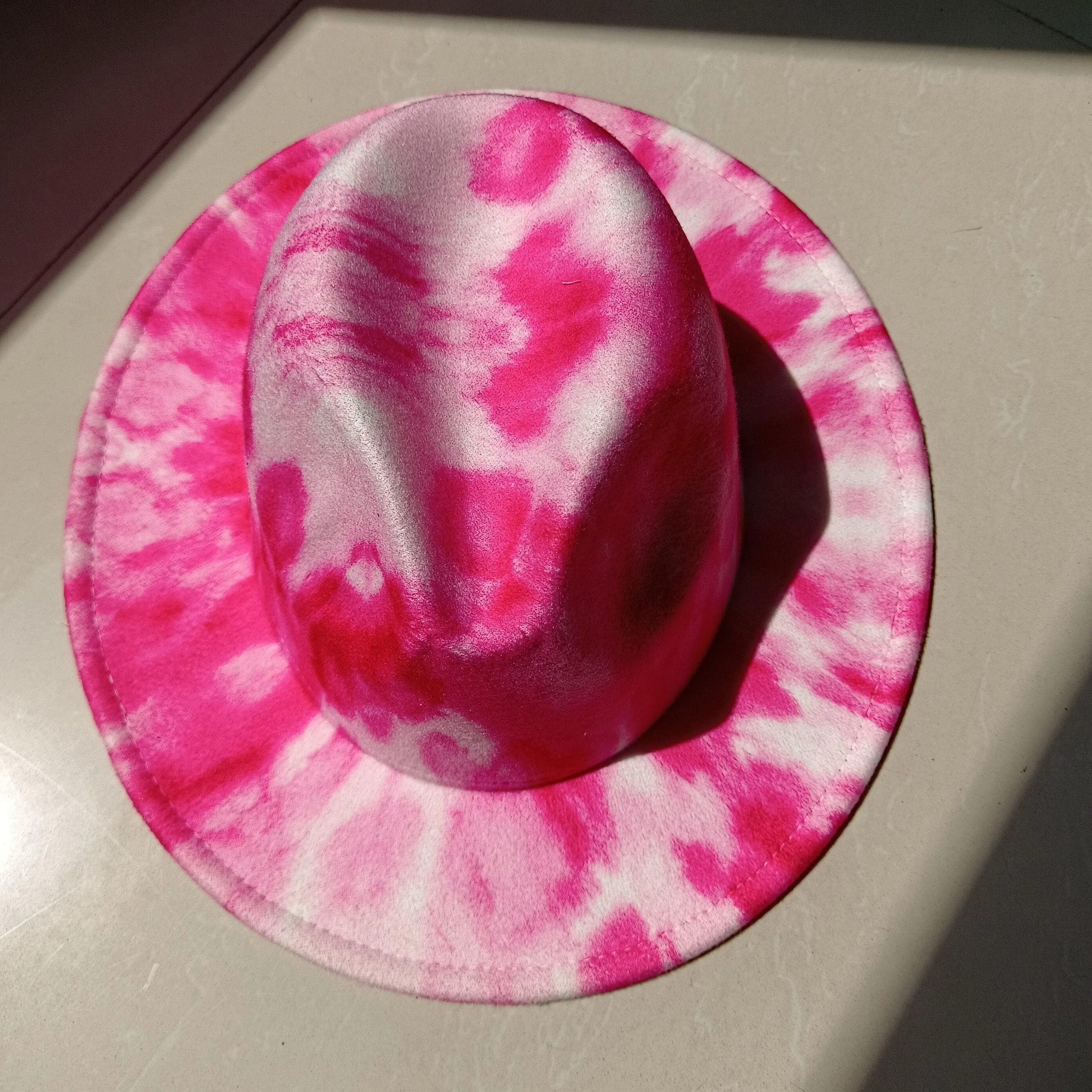 Fedora Wide Brim Tie Dye and Marble Hats