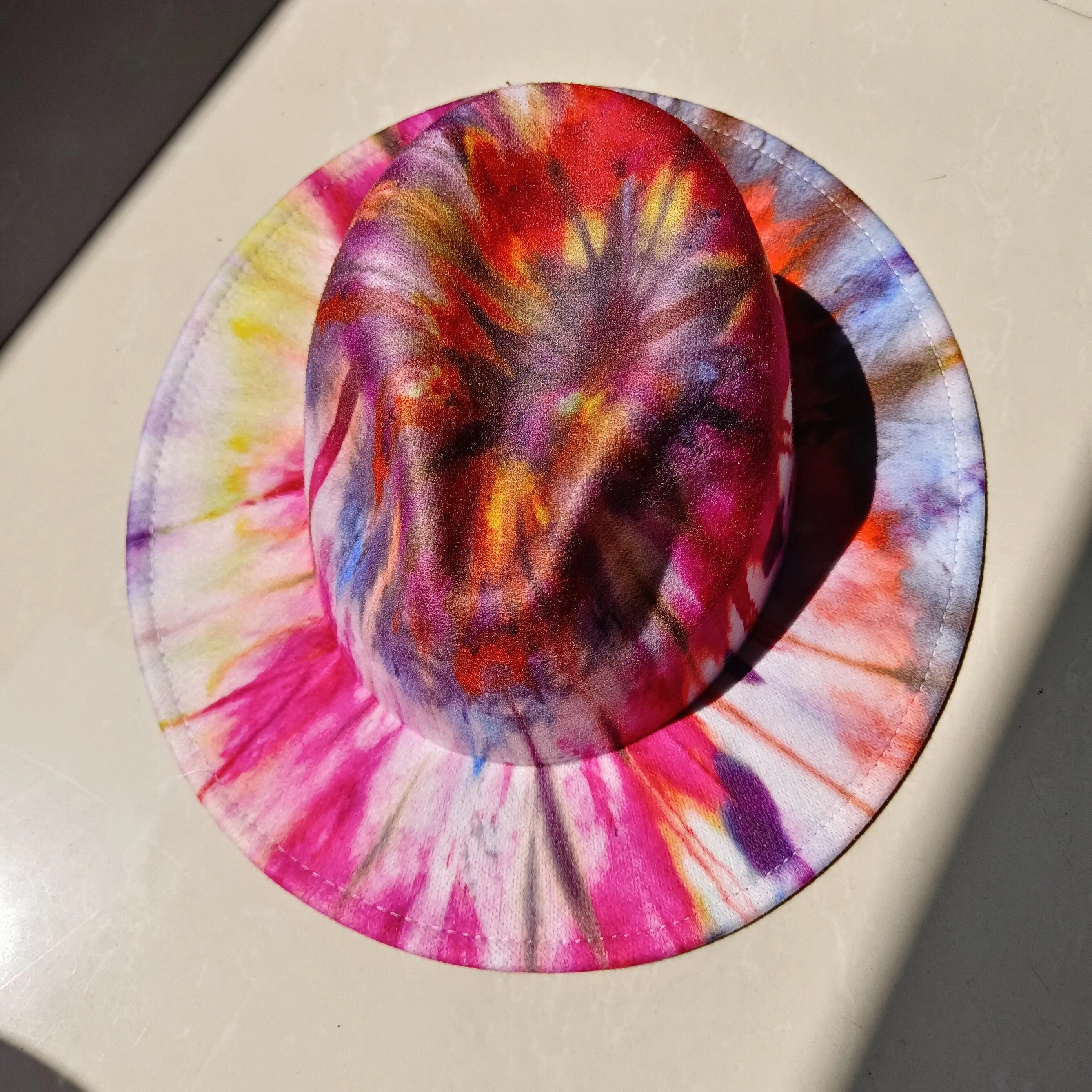 Fedora Wide Brim Tie Dye and Marble Hats