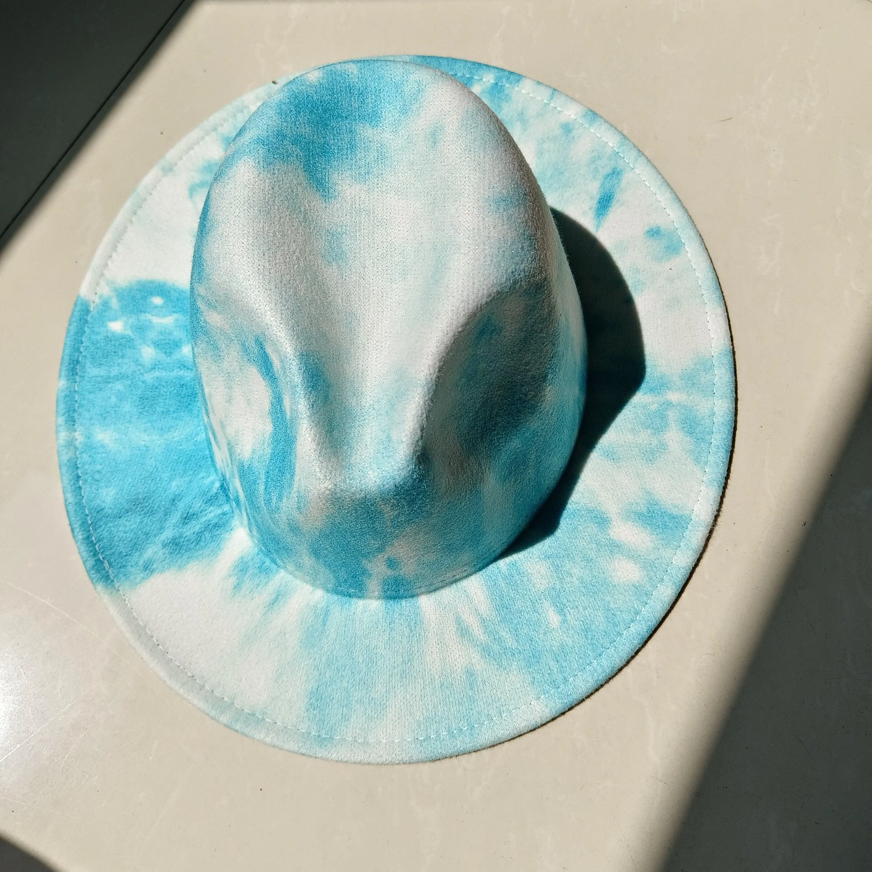 Fedora Wide Brim Tie Dye and Marble Hats