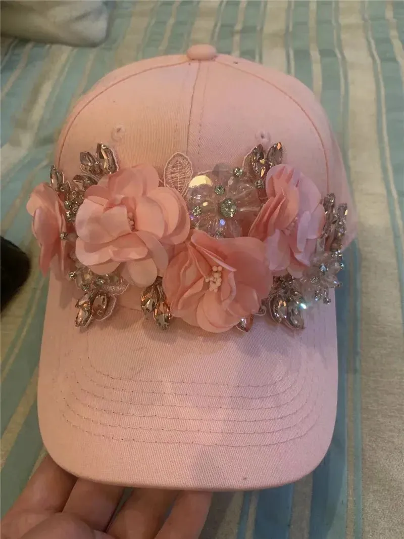 Flower Adorned Baseball Hat
