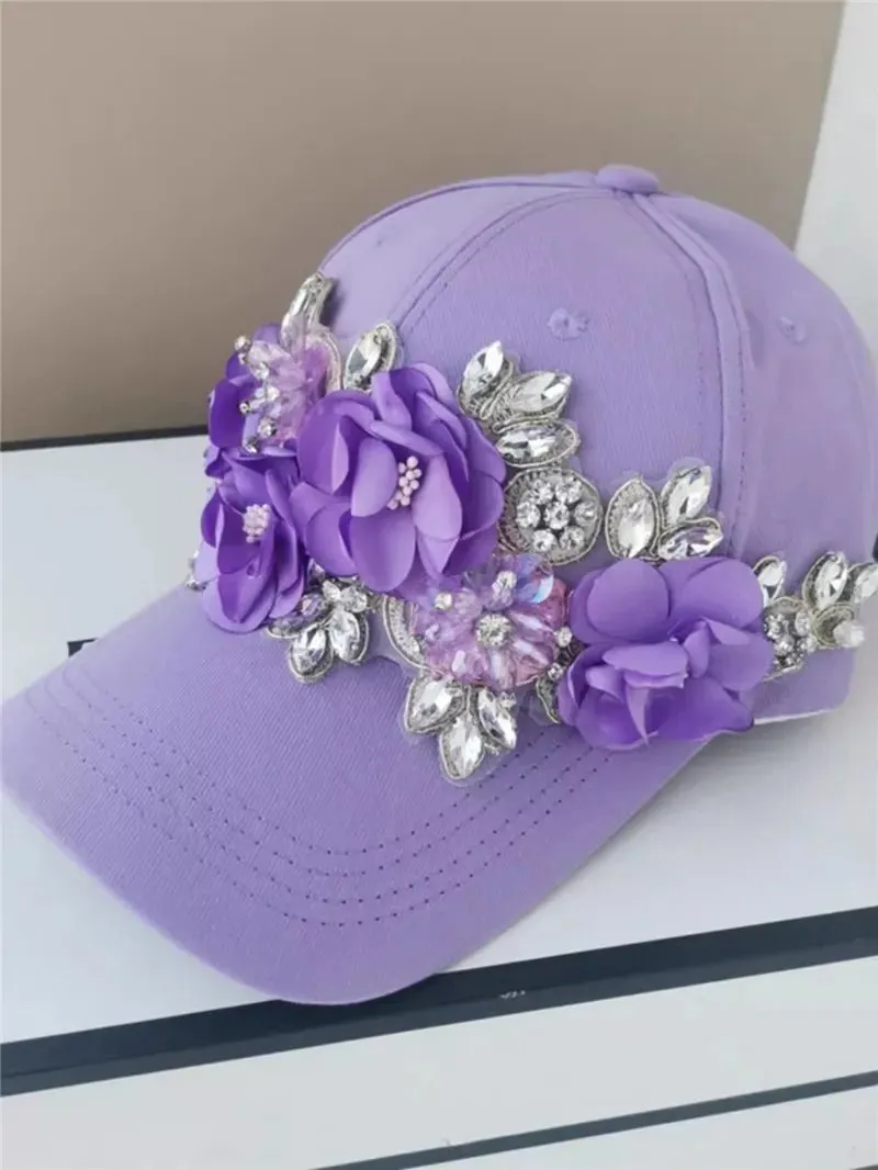Flower Adorned Baseball Hat