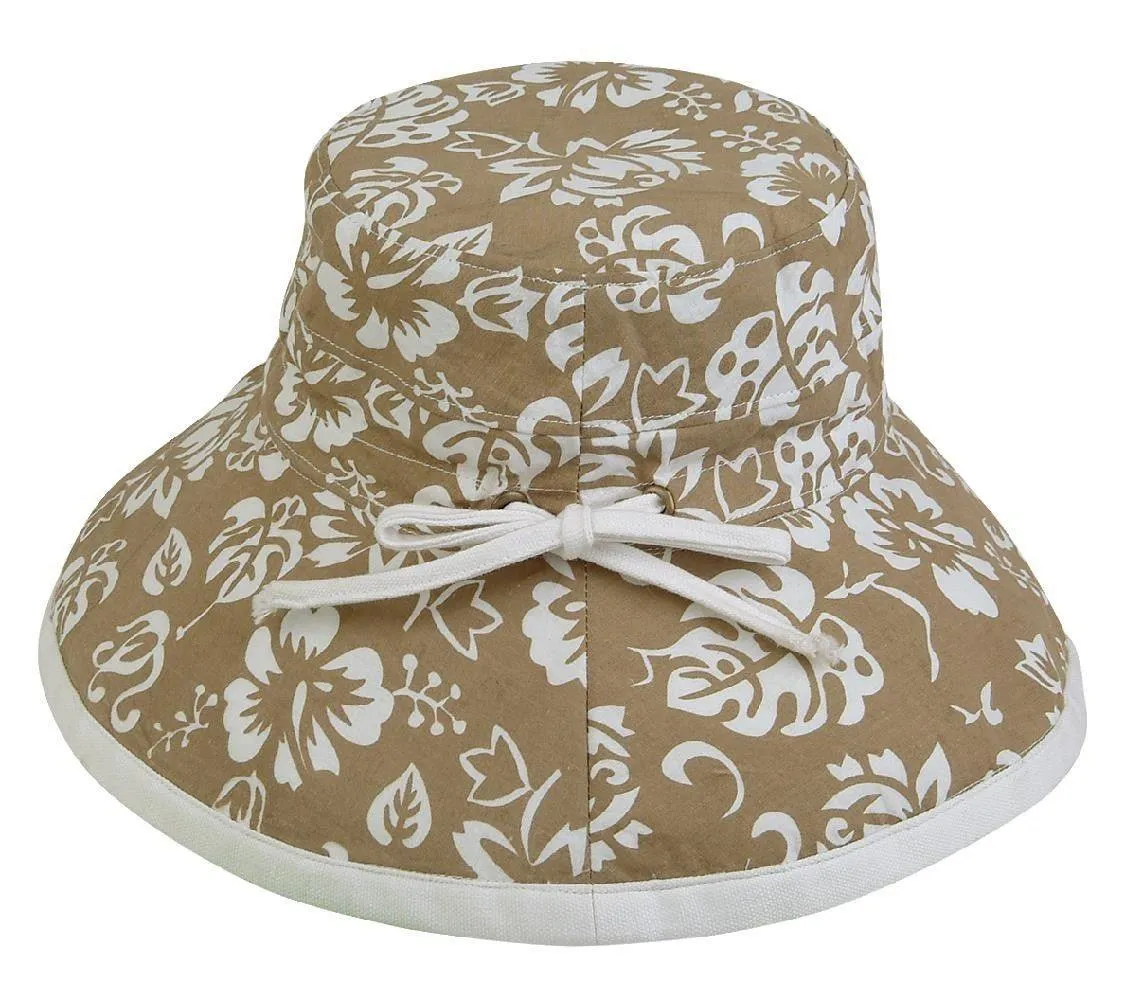 Flower Floral Bucket Hats Printed Sun Cotton Ribbon Fun Summer