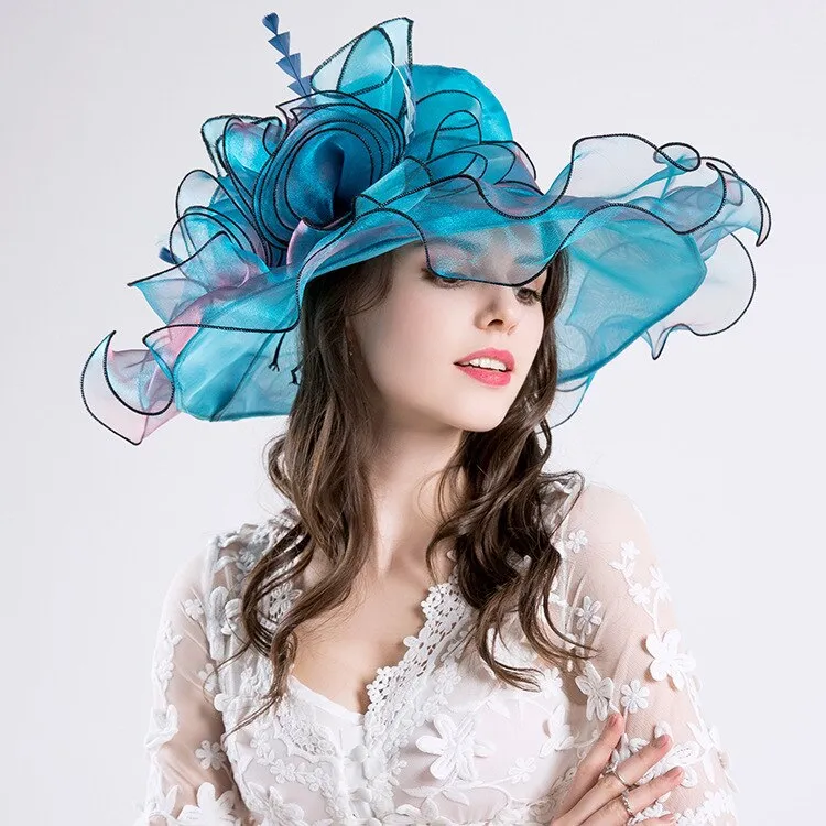 Flower Party Church Kentucky Derby Wide Brim Fedoras Hat
