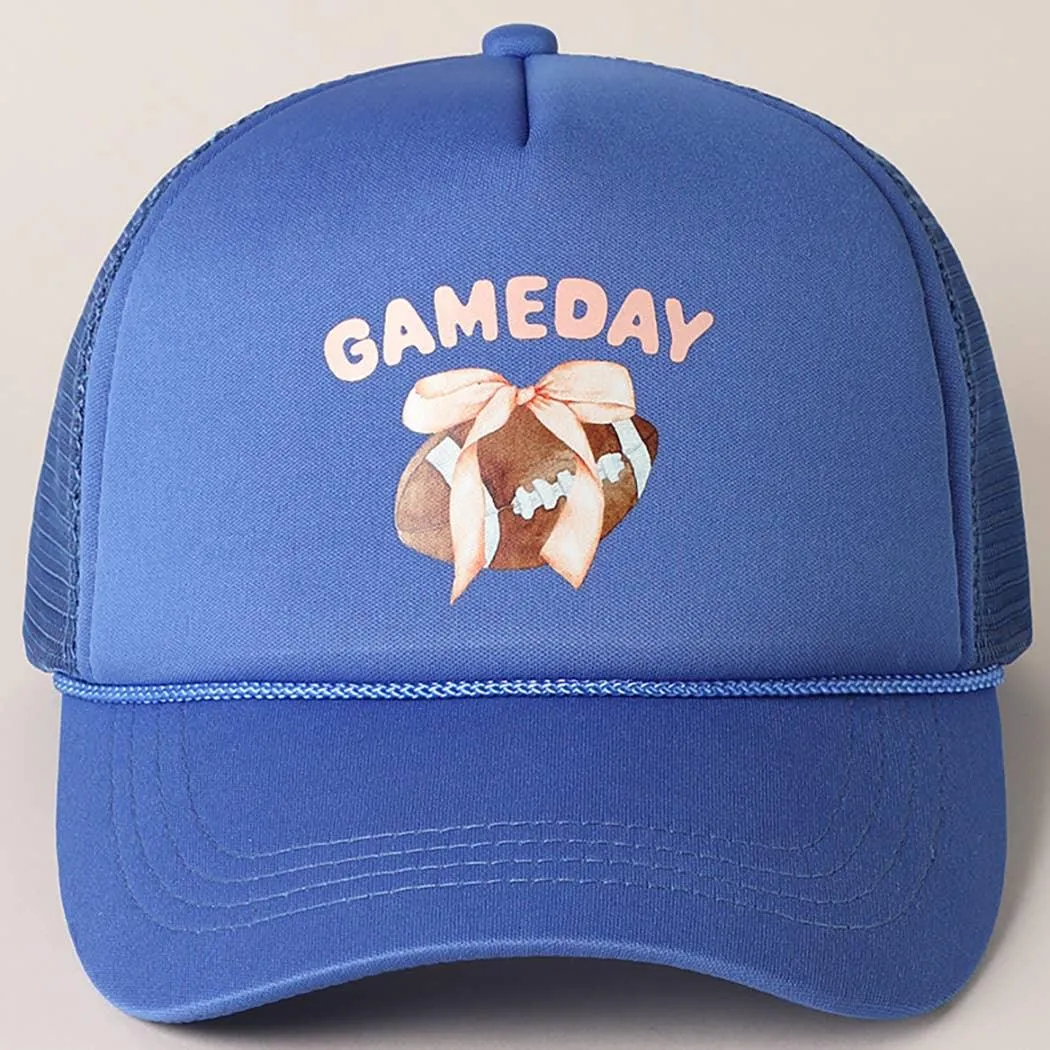 Gameday Bow Football Mesh Back Trucker Hat